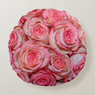 Almofada Redonda Lindas rosas rosa
