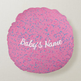 Almofada Redonda Lindo Rosa Bege Azul Pastel Branco Script Feminino