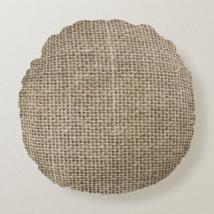 Almofada Redonda Linen Bruto: Tecido natural texturizado.
