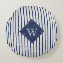 Linhagem Cinza russa e Marinho Azul Stripes Monogr