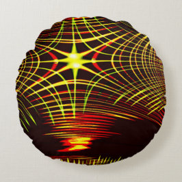 Almofada Redonda Linhas que se repetem em efeito de onda e luz?