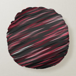 Almofada Redonda Listras cor-de-rosa preto e cinzas