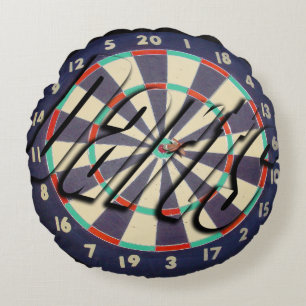 Almofada Redonda Logotipo Dartboard e Darts