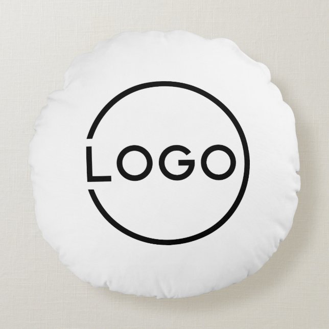 Almofada Redonda Logotipo Empresarial Personalizado (Frente)