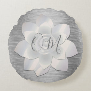 Almofada Redonda Lotus Elegante Silver