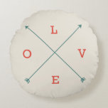 Almofada Redonda Love Modern Arrow Typoographic Art Minimalist<br><div class="desc">Love Modern Arrow Typoographic Art Minimalist</div>