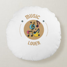 Lover De Música De Travesseiro Redondo