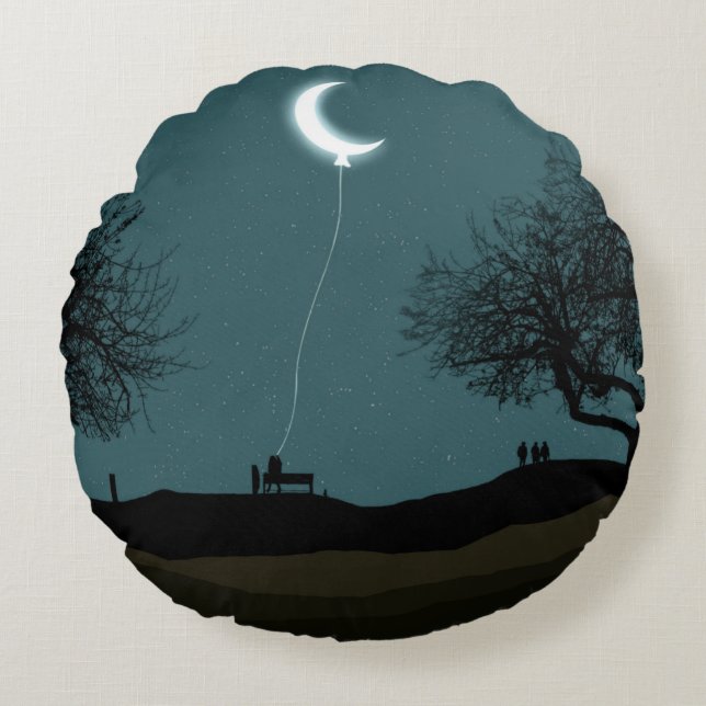 Almofada Redonda Lua Balão (Frente)