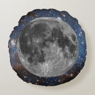 Almofada Redonda Lua cheia no espaço