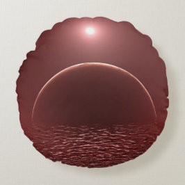Almofada Redonda Lua do Oceano Escarlate