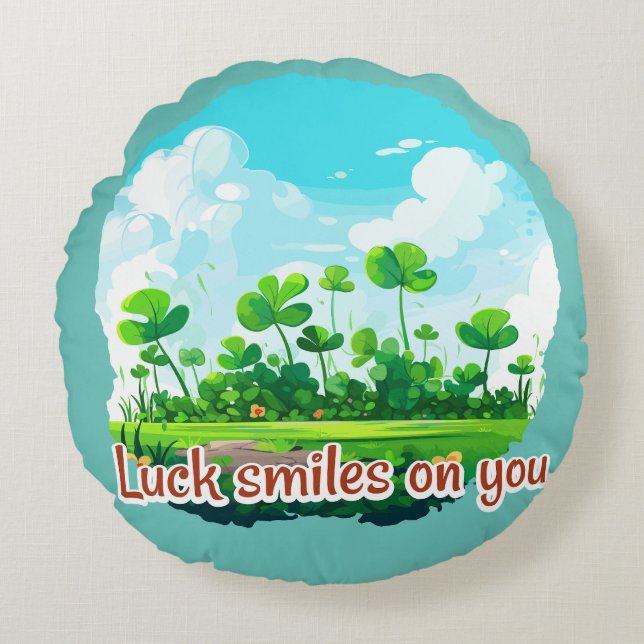 Almofada Redonda Luck smiles on you (Frente)