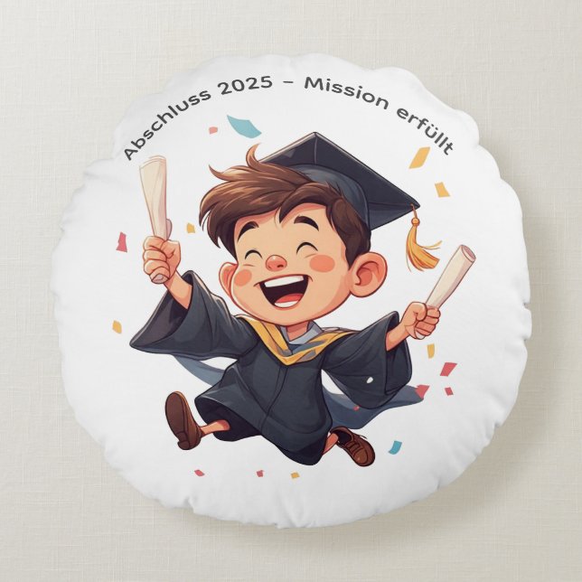 Almofada Redonda Lustiges Abschluss-Kissen (Frente)