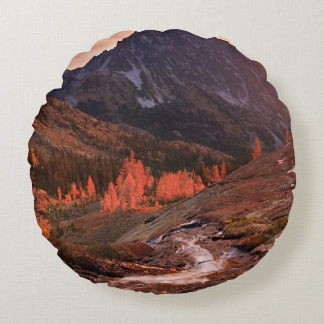 Almofada Redonda Luz de outubro na bacia do farol (Frente)