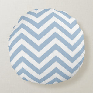 Almofada Redonda Luz - Grunge azul Chevron Textured