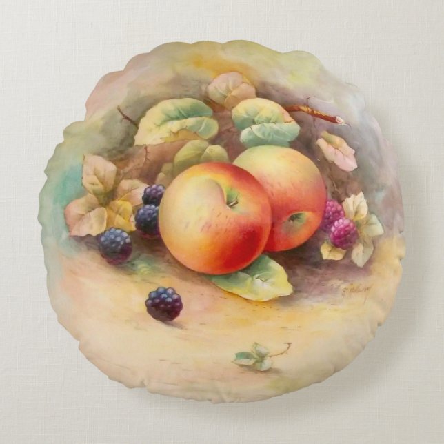 Almofada Redonda Maçãs e framboesas (Frente)