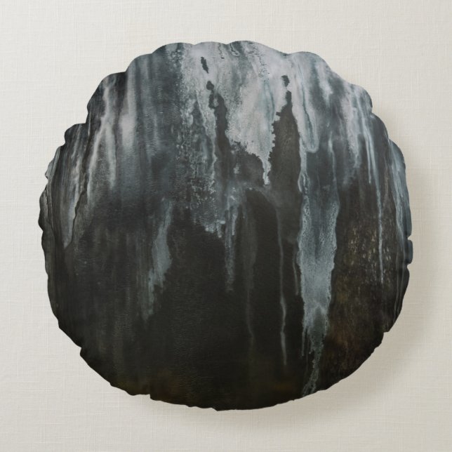 Almofada Redonda Macro photography of ice formation (Frente)