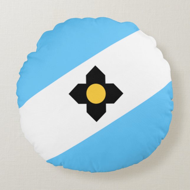 Almofada Redonda Madison (Wisconsin) City flag (Frente)