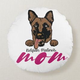 Almofada Redonda mãe malinois bélgica
