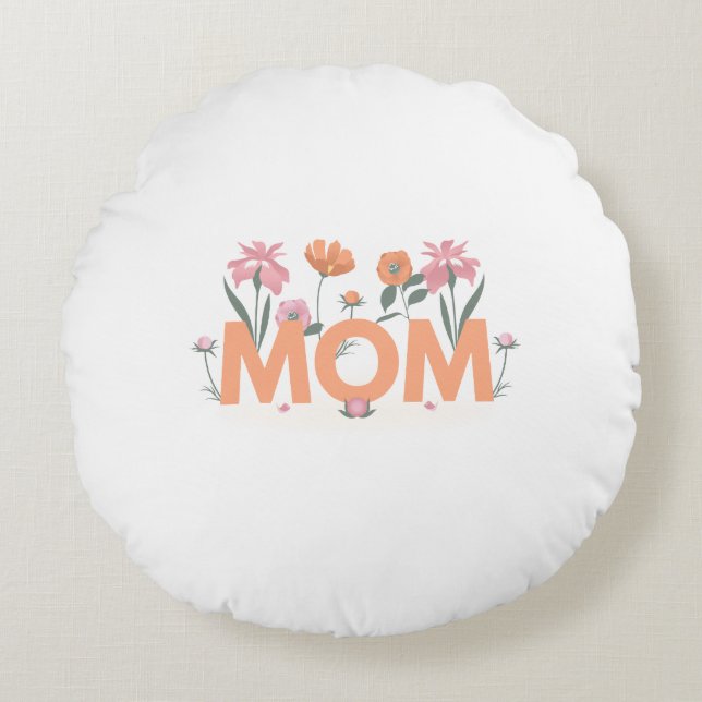 Almofada Redonda Mãe, nossa família, Travesseiro redondo (Frente)