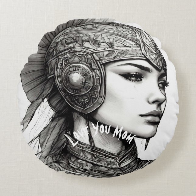 Almofada Redonda Mãe Travesseiros únicos de luxo (Frente)