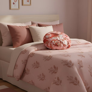 Almofada Redonda Magia de cogumelo rosa e Travesseiro redondo verme