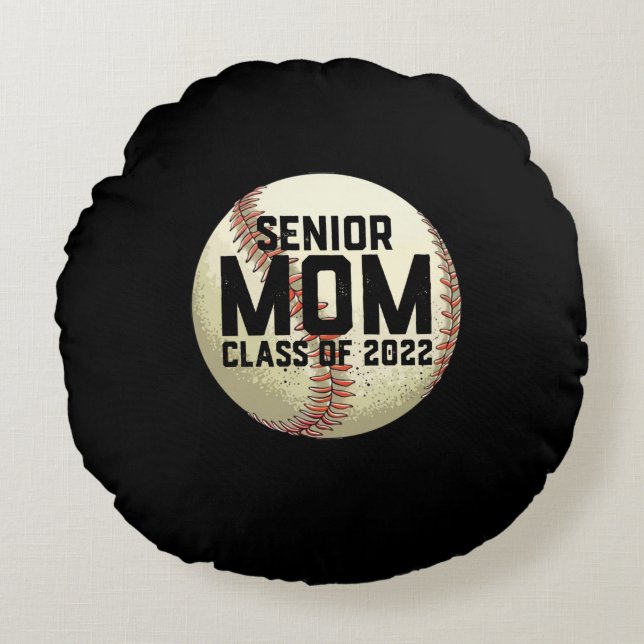 Almofada Redonda Mais velho Mãe Classe de 2022 Baseball Mãe (Frente)