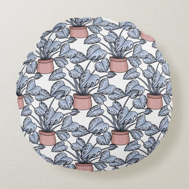 Almofada Redonda Majestic monstera (Frente)