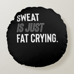 Almofada Redonda Malhação Gym Workout Motivação Suor É Gordo Choran