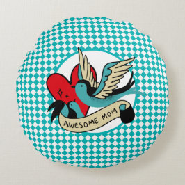 Almofada Redonda Mamãe Tattoo e Harlequin incríveis