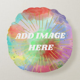 Almofada Redonda Mamãe Vovó Colorida Legal Nuvens de Verão Aquarela