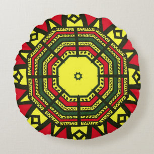 Almofada Redonda Mandala Afrocêntrico