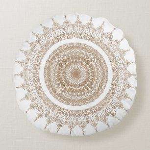 Almofada Redonda Mandala Bohemian White Boho