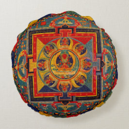 Almofada Redonda Mandala De Arte Indie Decorativa