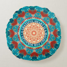 Mandala de Gratidão Aqua Teal Personalizável Citaç