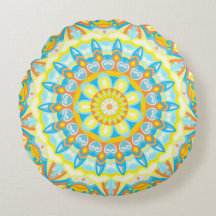 Mandala de Verão Amarelo Laranja Boho Floral Brilh