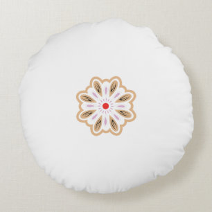 Almofada Redonda Mandala Flower Art Impressão Boho Decor