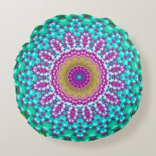 Almofada Redonda Mandala Fractal 3