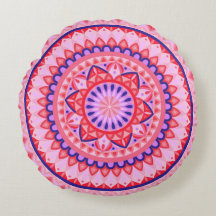 Mandala Rosa Boho Vibrante Padrão Geométrico do Am