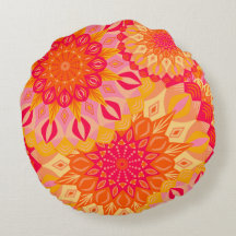 Mandala Sobreposta Laranja Rosa Amarelo