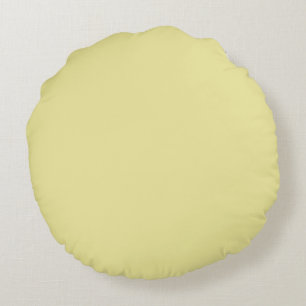 Almofada Redonda Manteiga Sólido Amarelo Amarelo Cor da Manteiga 2