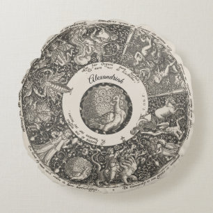 Almofada Redonda Mapa astronômico de sinais astronômicos Astronomia