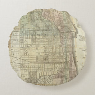 Almofada Redonda Mapa de Chicago