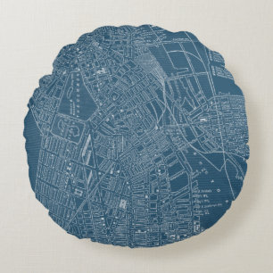 Almofada Redonda Mapa gráfico de Boston