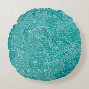 Almofada Redonda Mapa gráfico de Nova York