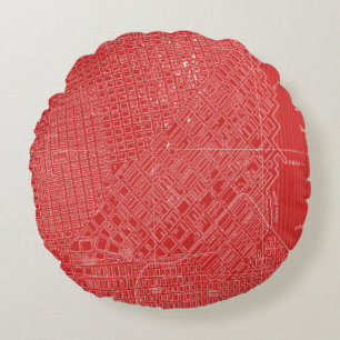 Almofada Redonda Mapa gráfico de São Francisco