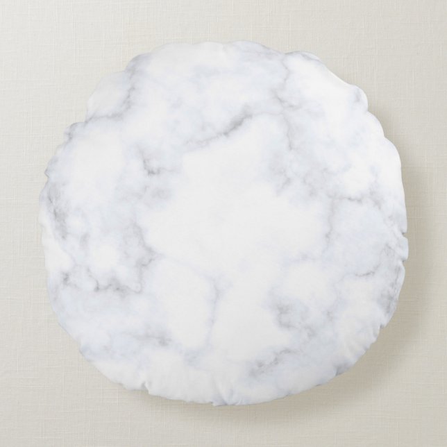 Almofada Redonda Marble texture white pattern (Frente)