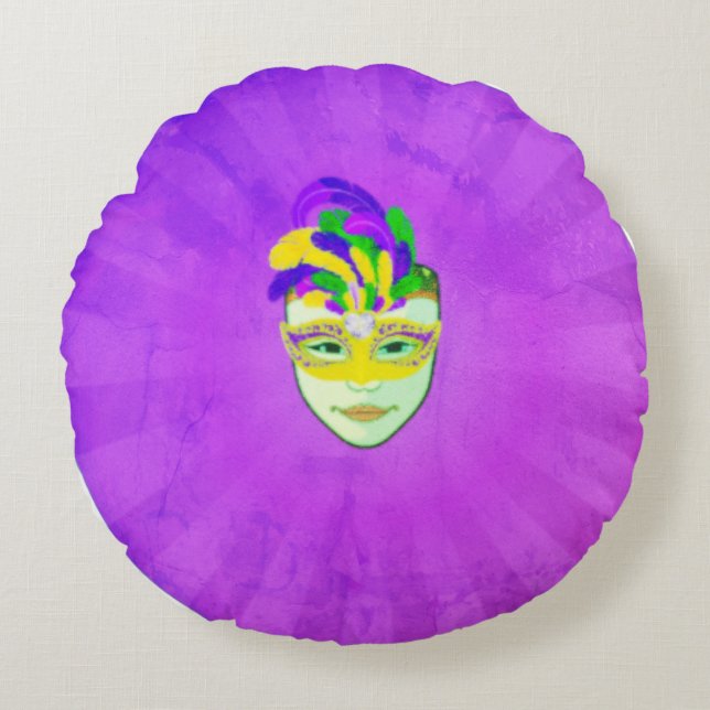 Almofada Redonda Máscara de carnaval (Frente)