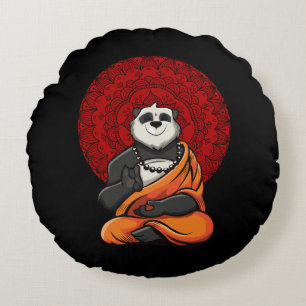Almofada Redonda Meditação Buda Panda Bear Zen Yoga