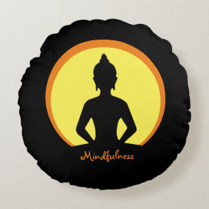 Almofada Redonda Meditação e atenção (decoração do Buda Studi