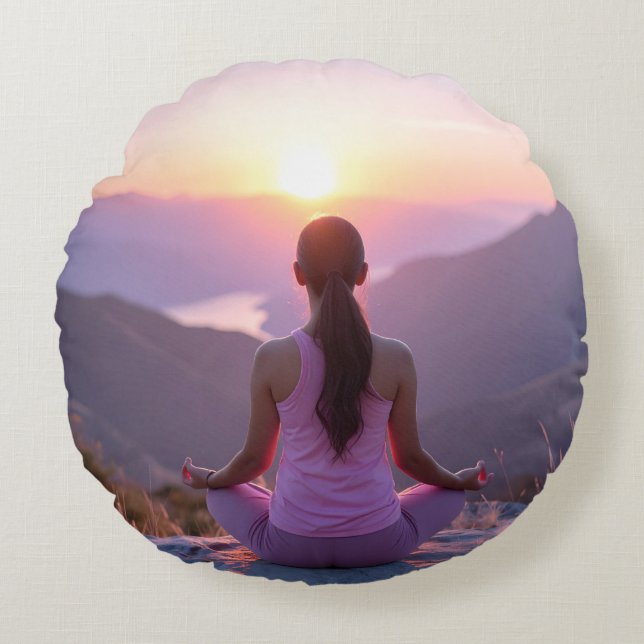 Almofada Redonda Meditação - Equilíbrio Interior - Yoga (Frente)